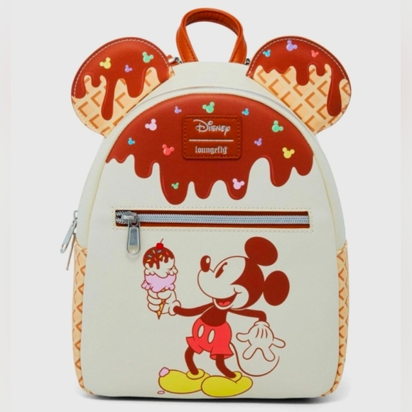 Loungefly Handbags - Loungefly Disney Mickey Mouse Ice Cream Cone Mini Backpack New With Tags
